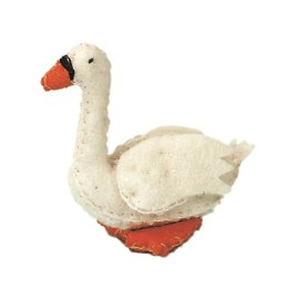 Cisne pequeño de fieltro.