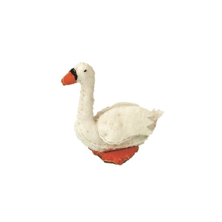 Cisne pequeño de fieltro.