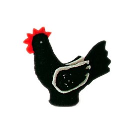 Gallina de fieltro negra.