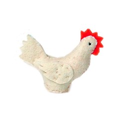 Gallina de fieltro blanca