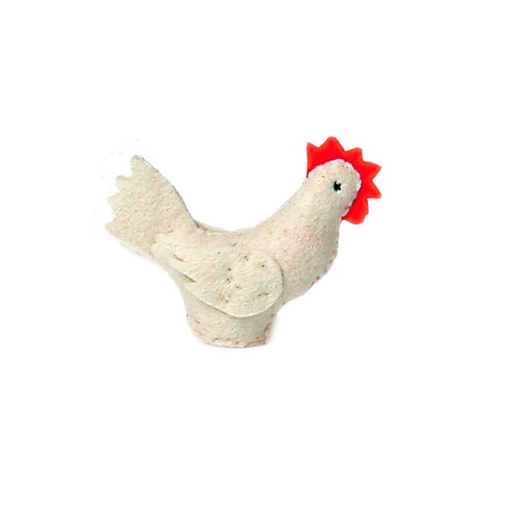 Gallina de fieltro blanca