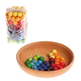 Bolitas de madera arcoiris - 12 mm